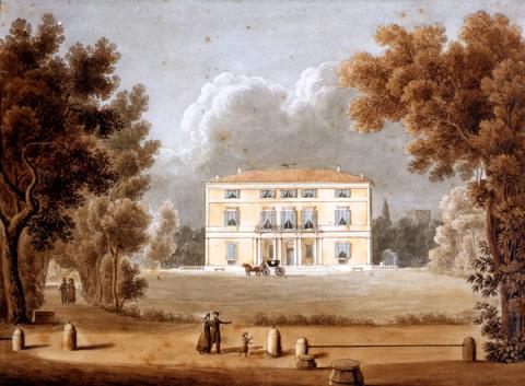 Giovanni Riveruzzi (attivo a Roma tra il secondo e il terzo decennio del sec. XIX), Villa Paolina dal lato di Porta Pia, 1828 ca.