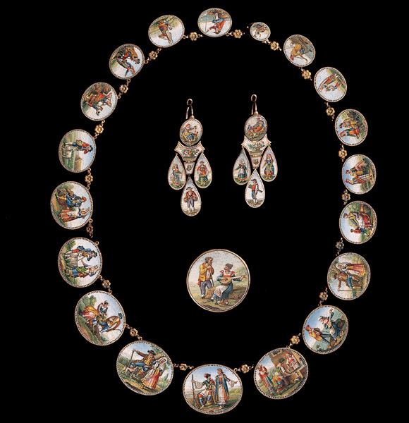 Antonio Aguatti, Parure in mosaico minuto e oro, 1805-1815