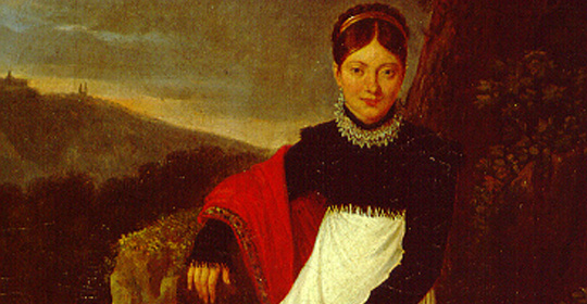 G. Cammarano, La regina Carolina, 1813, olio su tela, particolare