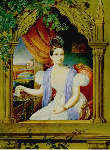 Carlotta Bonaparte, Autoritratto, 1834