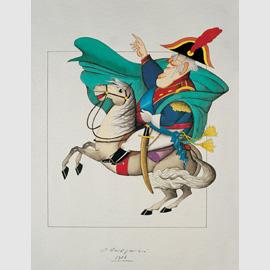A. Chiappori, Giovanni Spadolini, china acquerellata, 1986